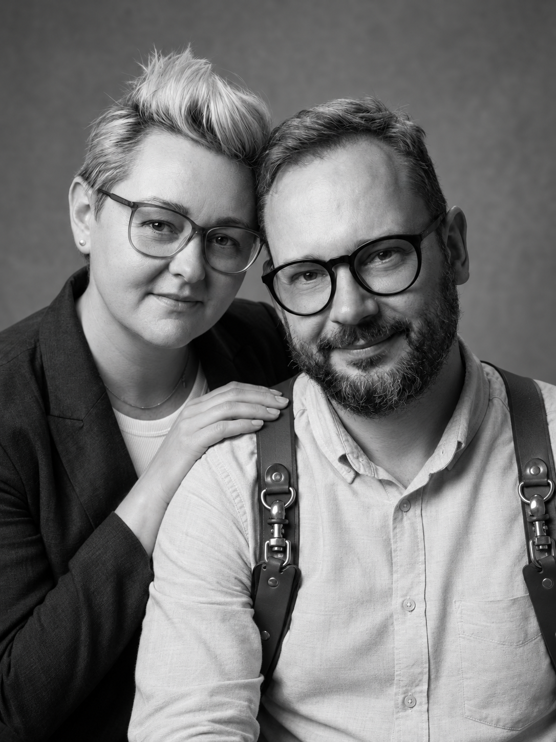 Iwona i Tomek - czarno-biały portret zespołu Studio Pixel